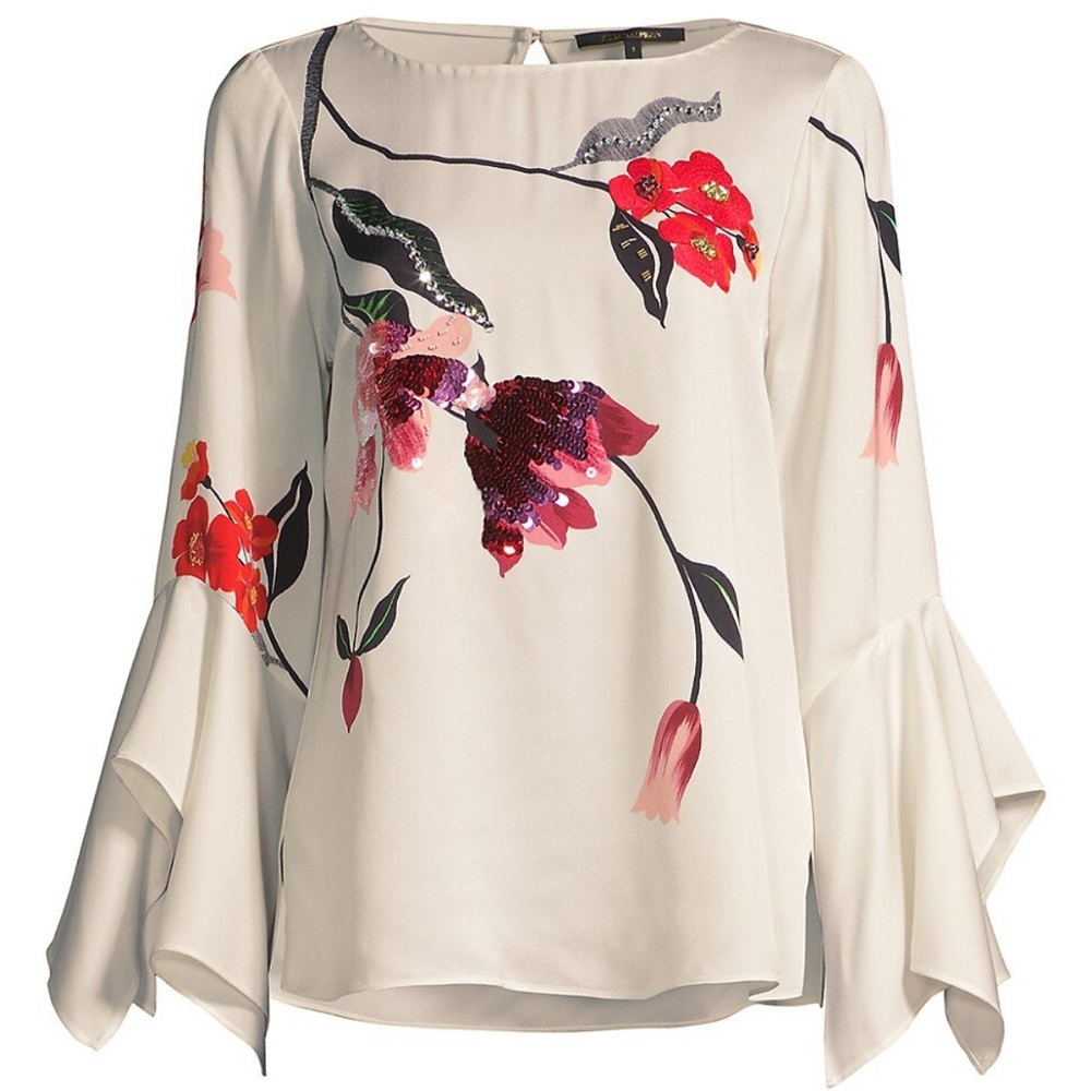 NWT | Kobi Halperin Crystal & Sequin Chelsey Blouse | Size L